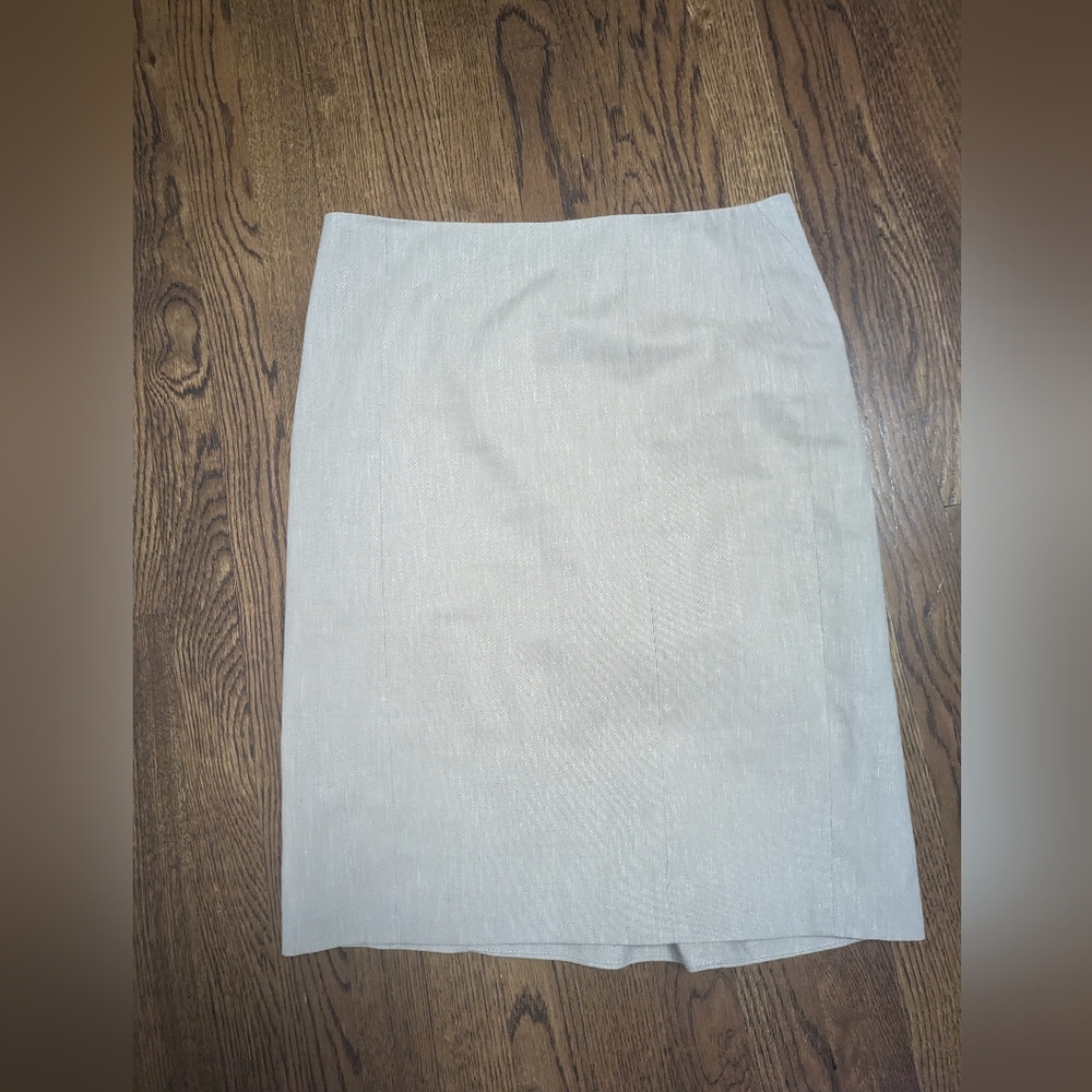 Ann Taylor Cream Midi Skirt